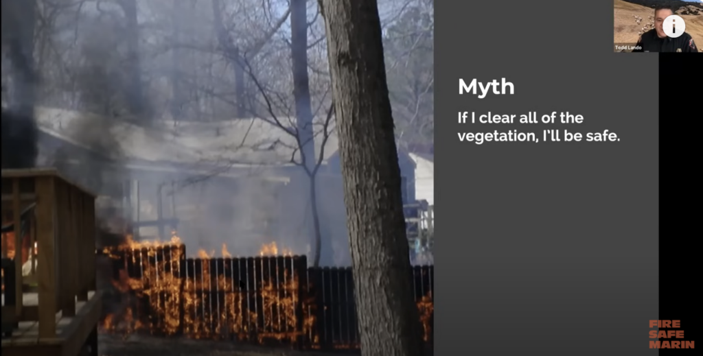 Wood fence burning.